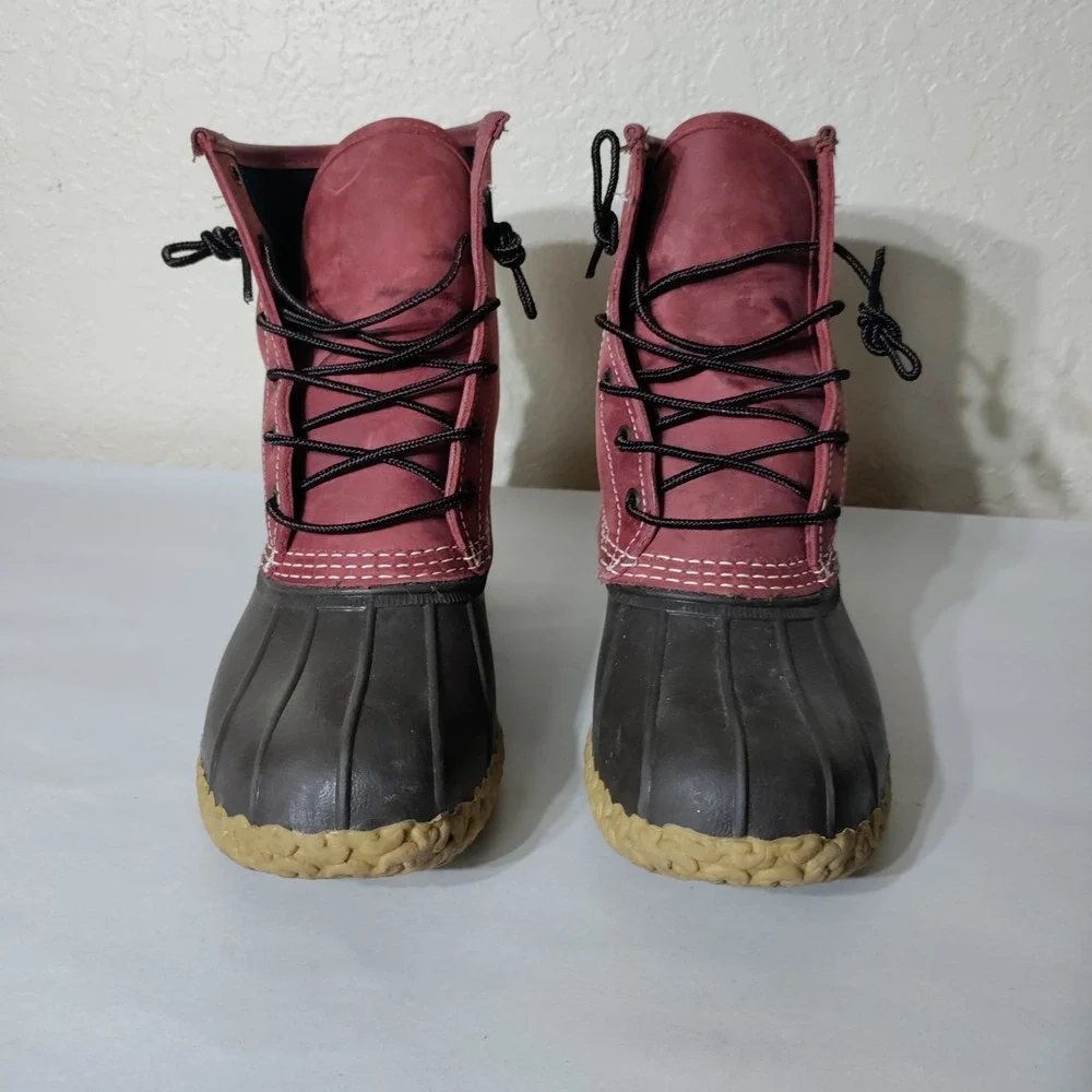 L.L. Bean Boots Mens 7 M Red Brown Duck‎ Boots Made in USA 504776